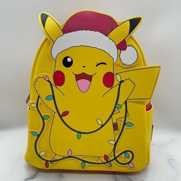Loungefly Backpack Pokémon Santa Pikachu String Lights Light Up Mini Christmas - Picture 4 of 14